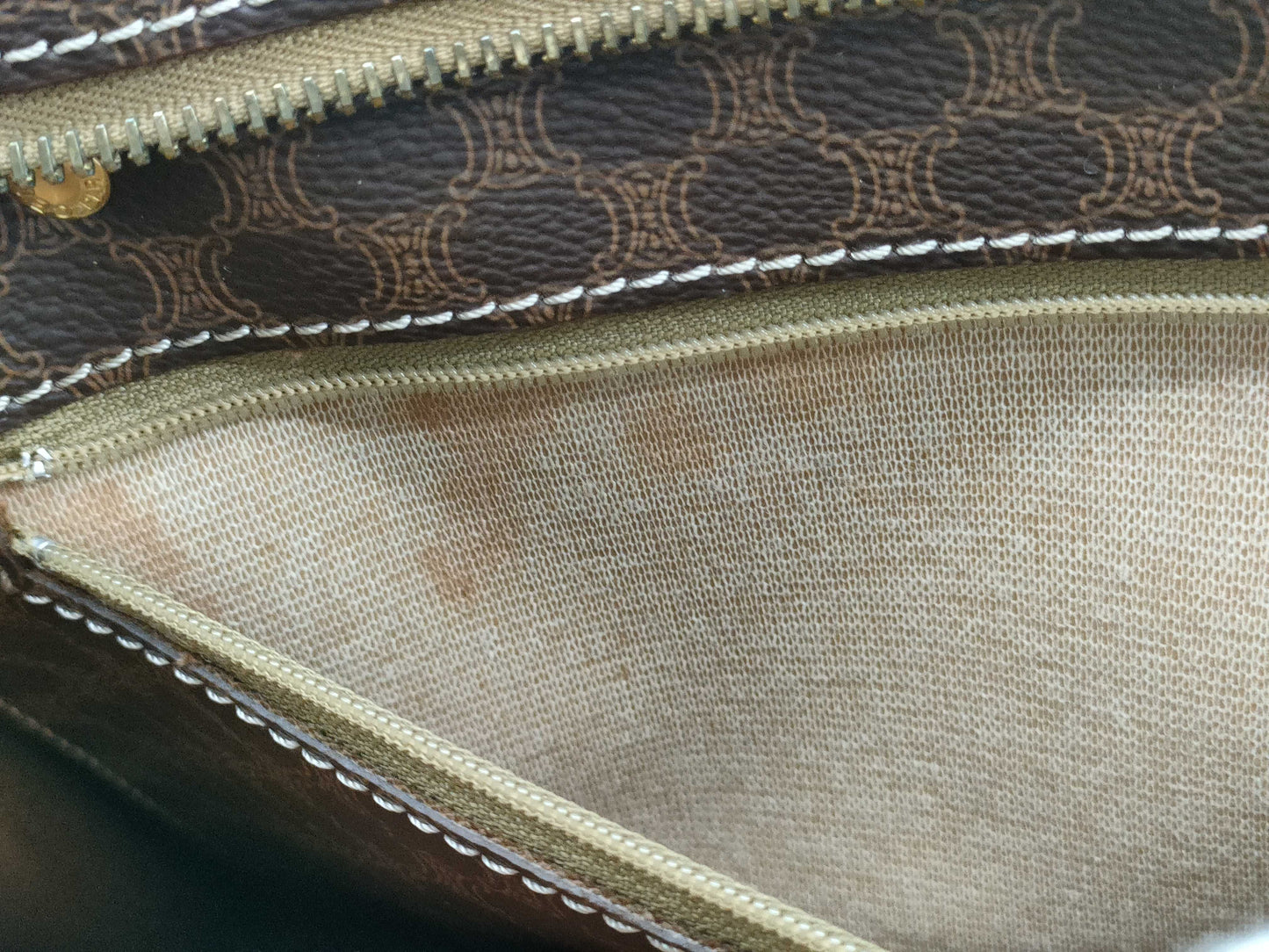 CELINE Macadam Tote Bag, Brown Leather, MC96 Tote Bag