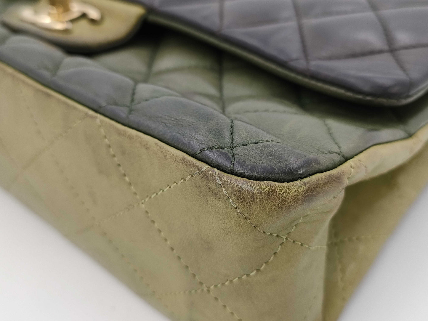CHANEL CHANEL Matelasse 18 Series Double Flap Chain Shoulder Bag Green