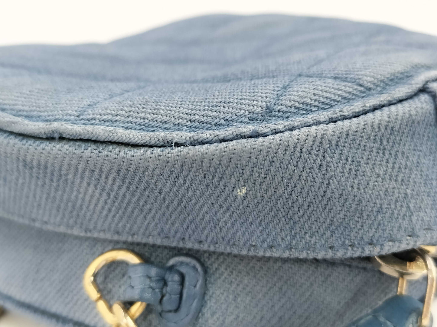 CHANEL Denim Mini Round Shoulder Bag