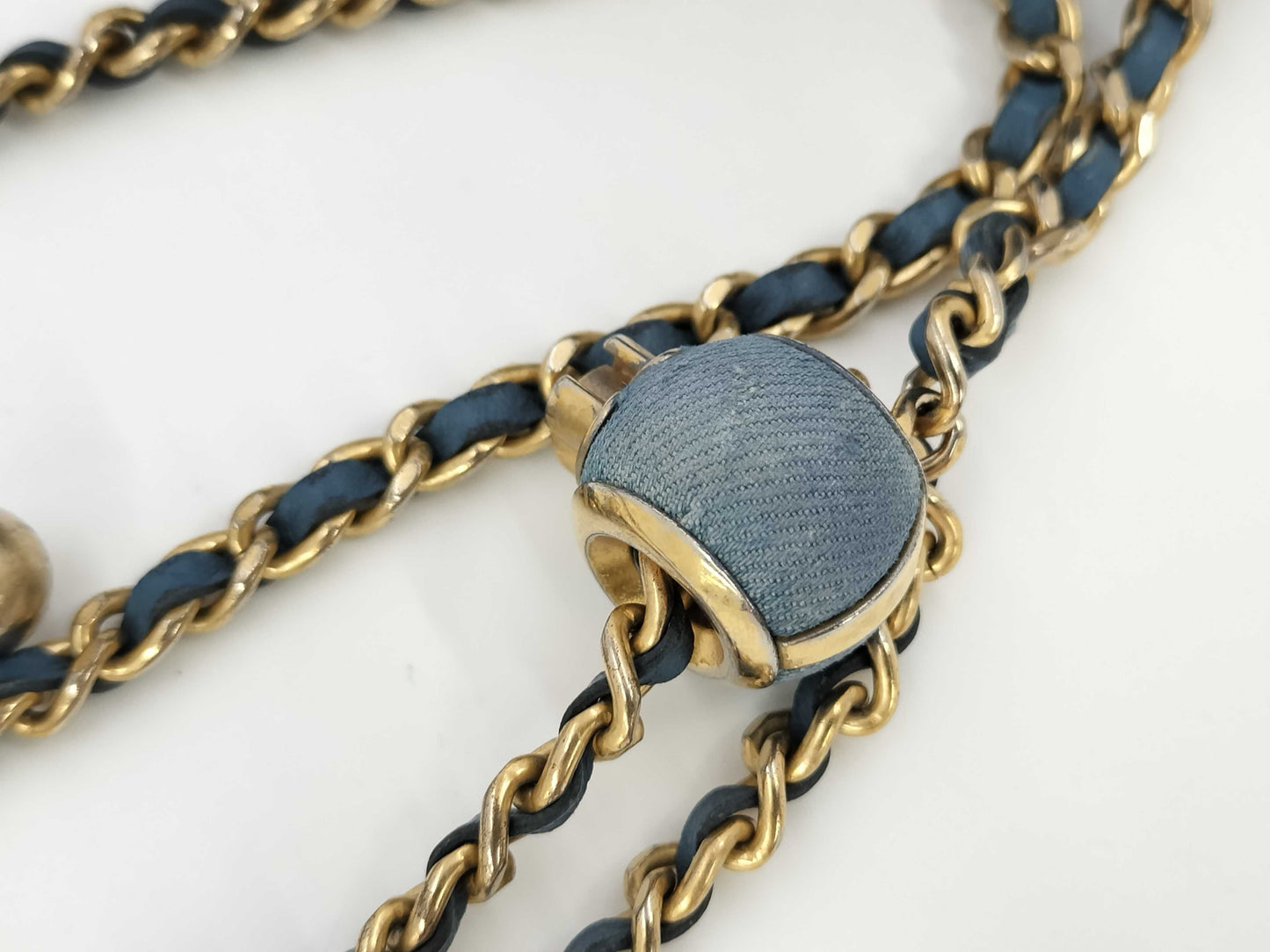 CHANEL Denim Mini Round Shoulder Bag