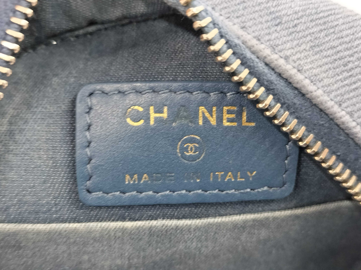 CHANEL Denim Mini Round Shoulder Bag