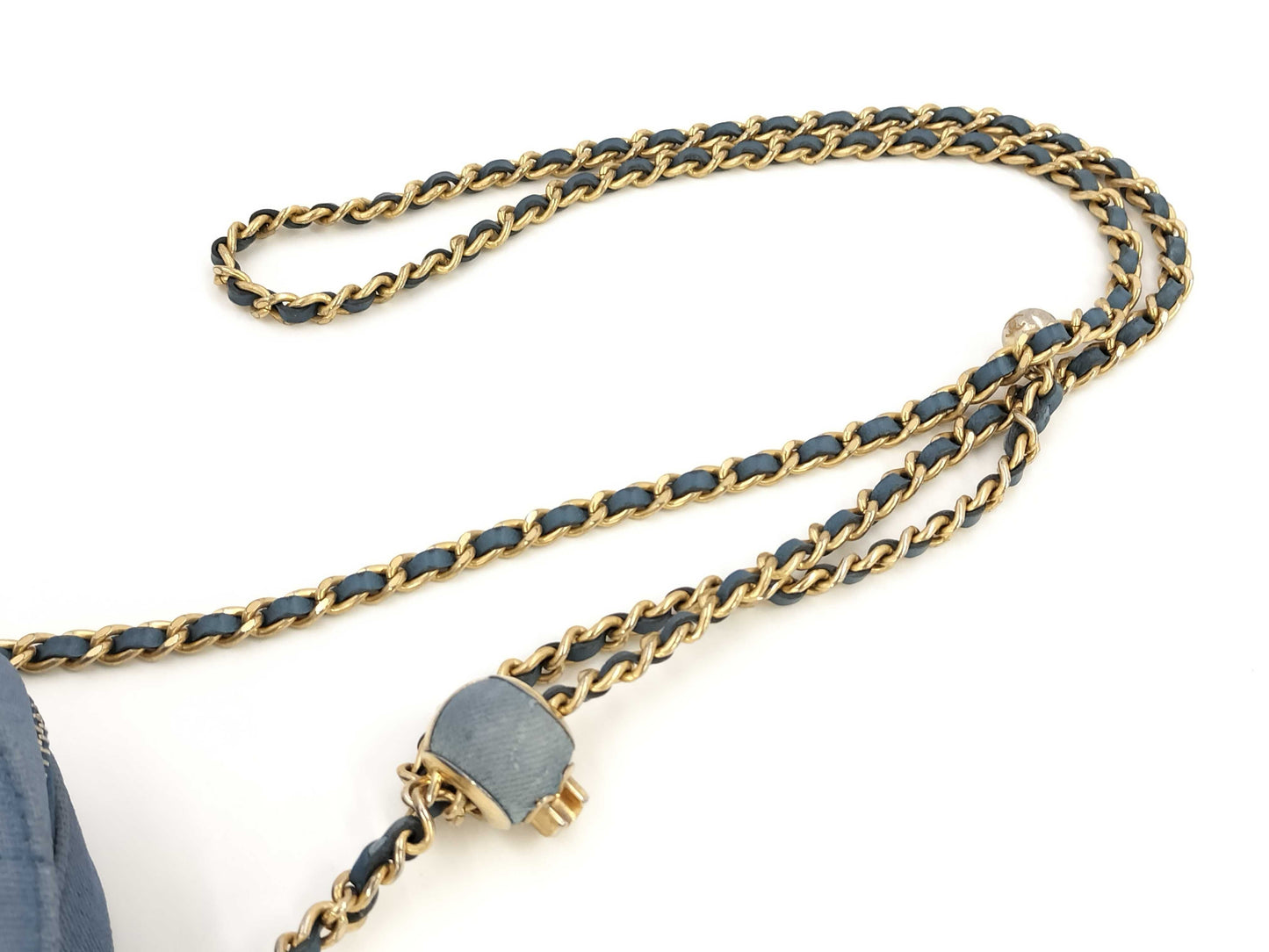 CHANEL Denim Mini Round Shoulder Bag