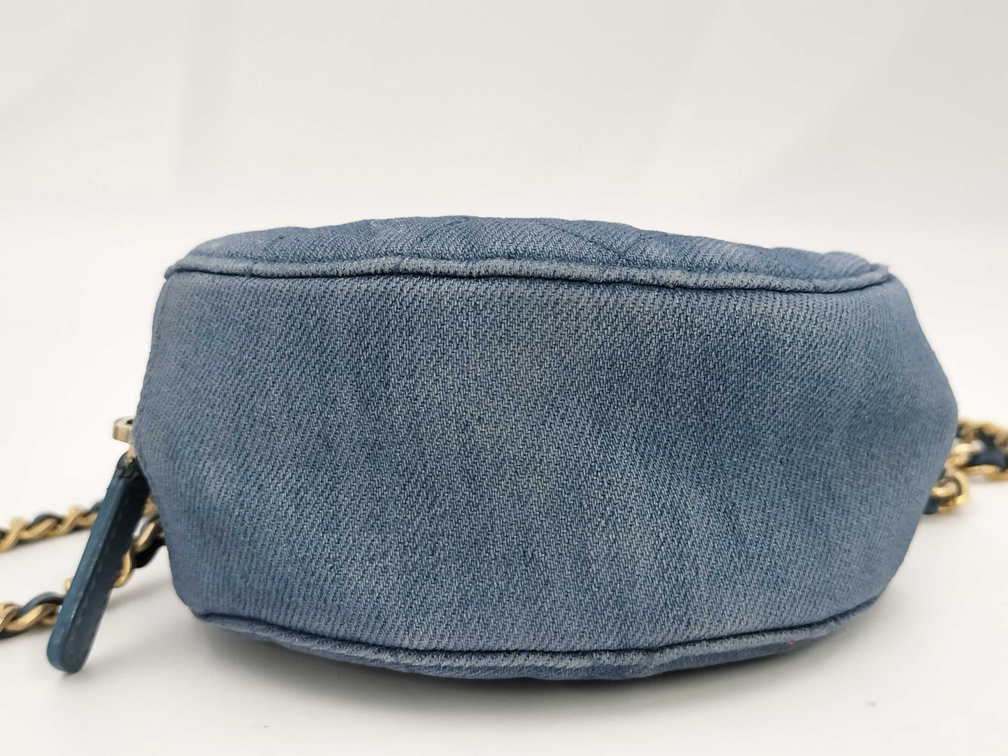 CHANEL Denim Mini Round Shoulder Bag