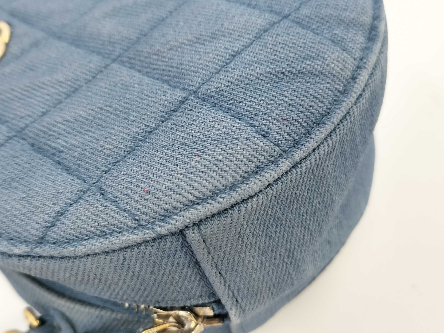 CHANEL Denim Mini Round Shoulder Bag