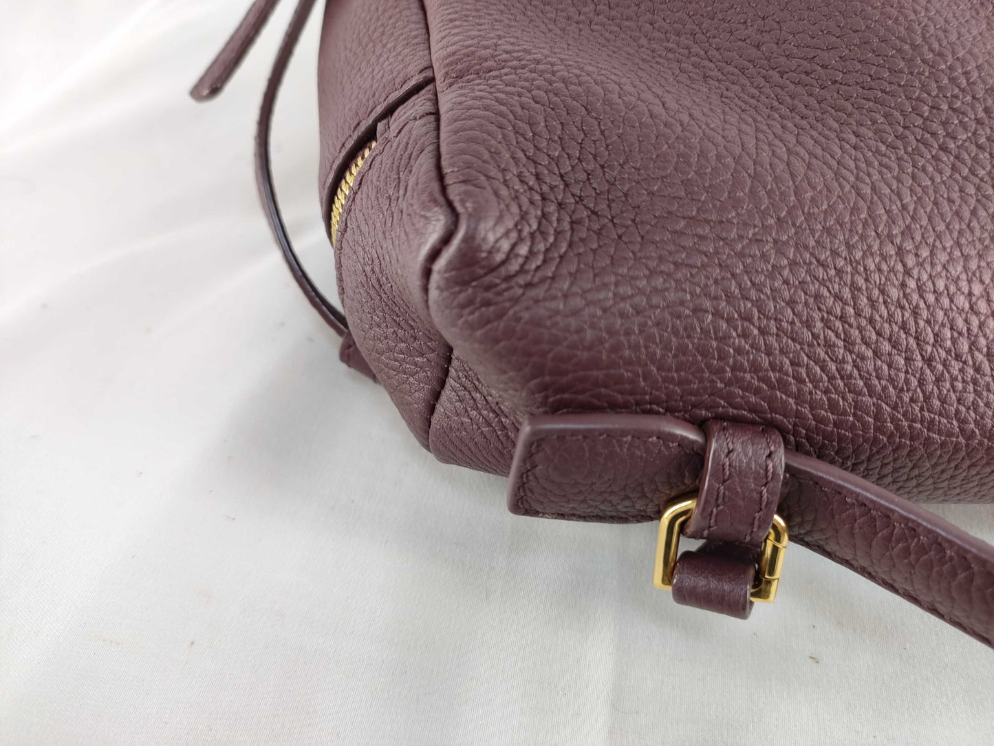 PH-Loro Piana Cowskin Leather Extra Pocket Backpack Burgundy 23cm Backpack