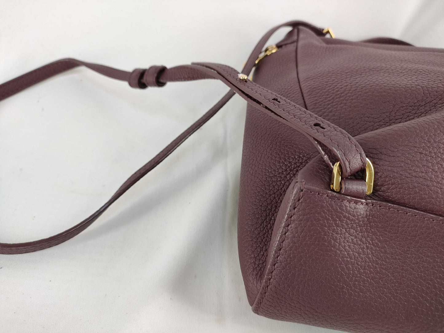 PH-Loro Piana Cowskin Leather Extra Pocket Backpack Burgundy 23cm Backpack