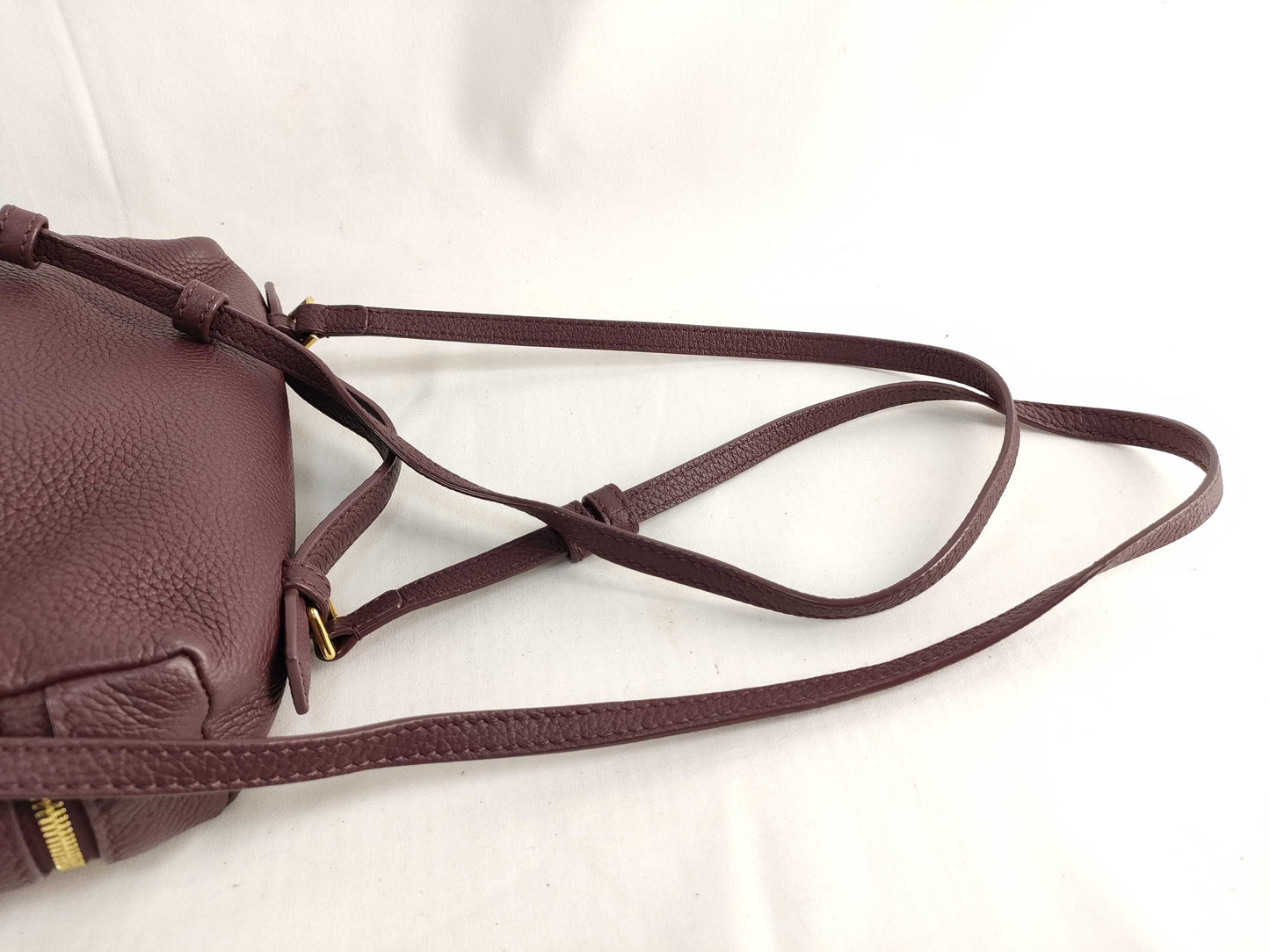 PH-Loro Piana Cowskin Leather Extra Pocket Backpack Burgundy 23cm Backpack