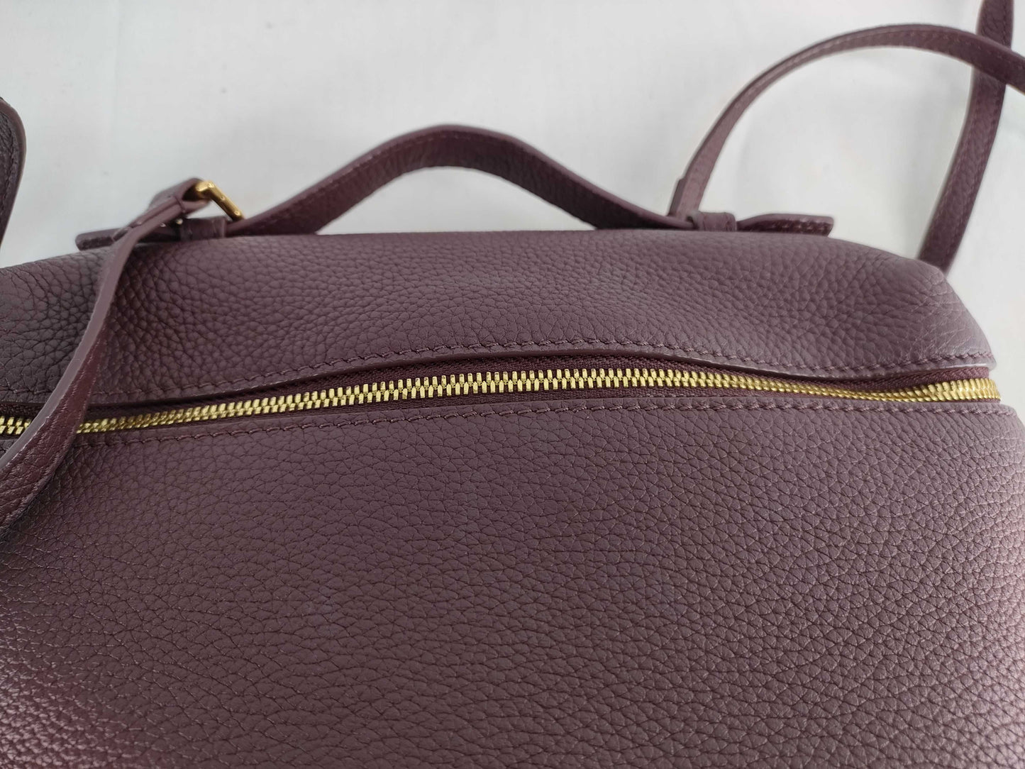 PH-Loro Piana Cowskin Leather Extra Pocket Backpack Burgundy 23cm Backpack