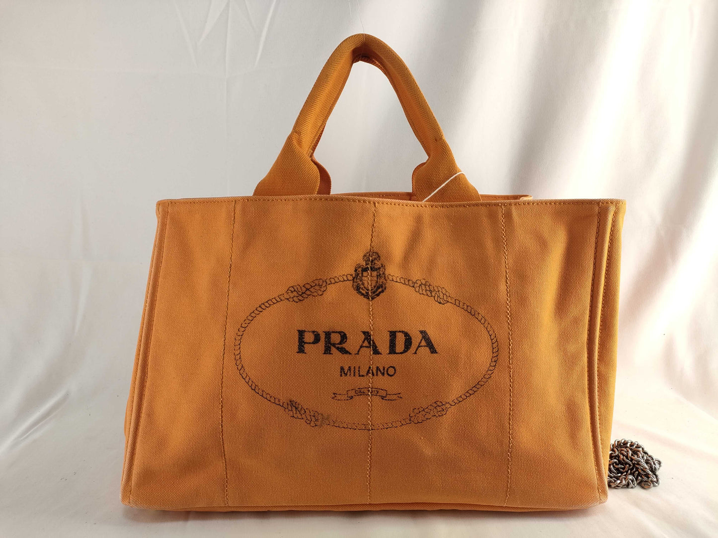 PRADA QT - Prada Enameled Metal Triangle Tote Bag