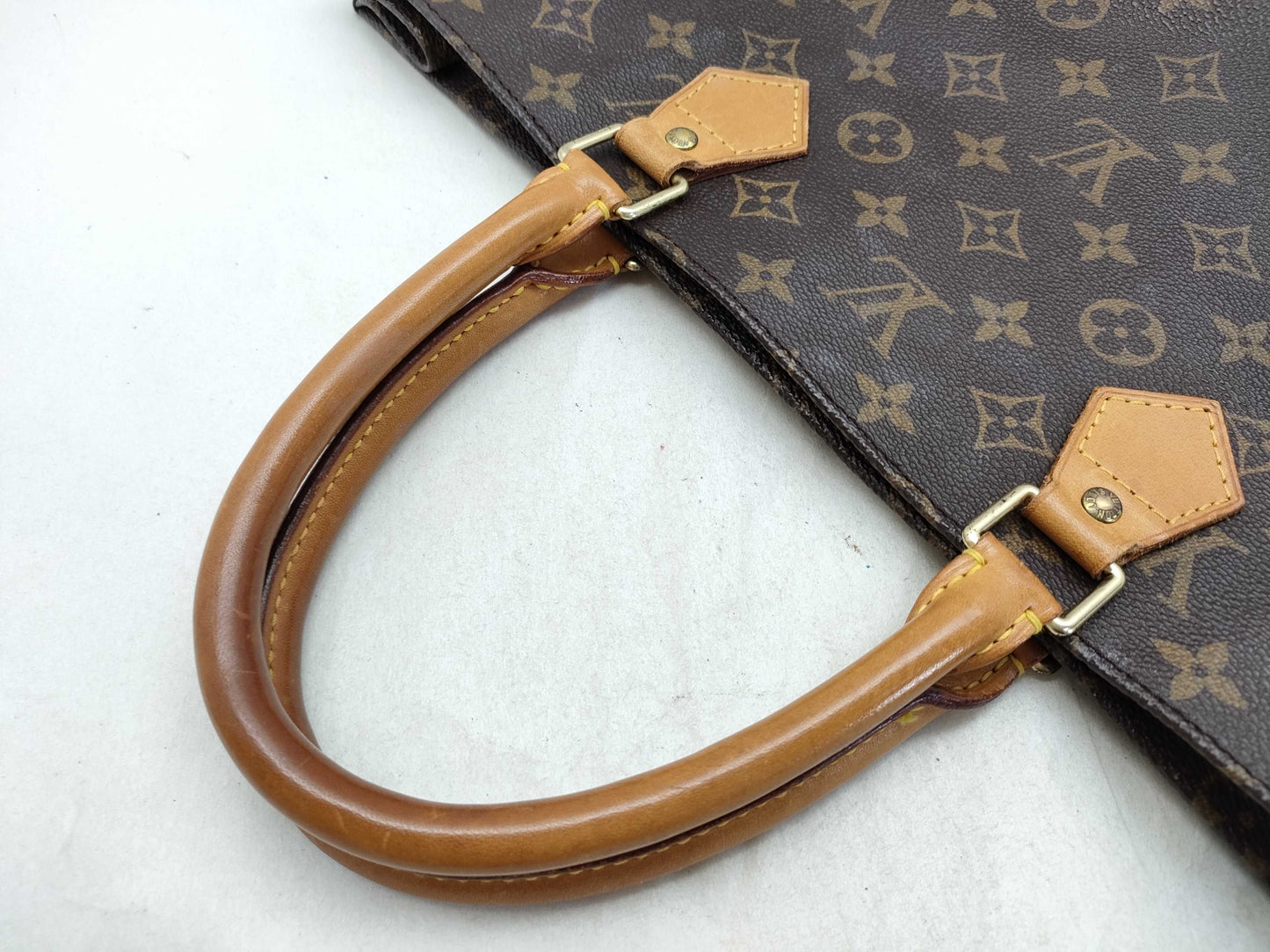 LOUIS VUITTON Monogram Sac Plat M51140 MI1927 Brown Tote Bag