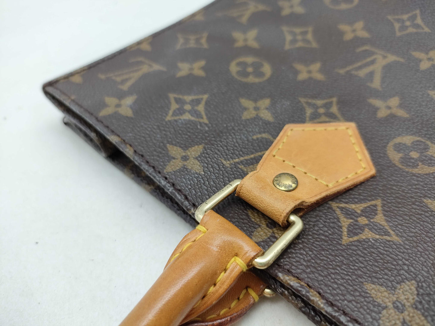 LOUIS VUITTON Monogram Sac Plat M51140 MI1927 Brown Tote Bag
