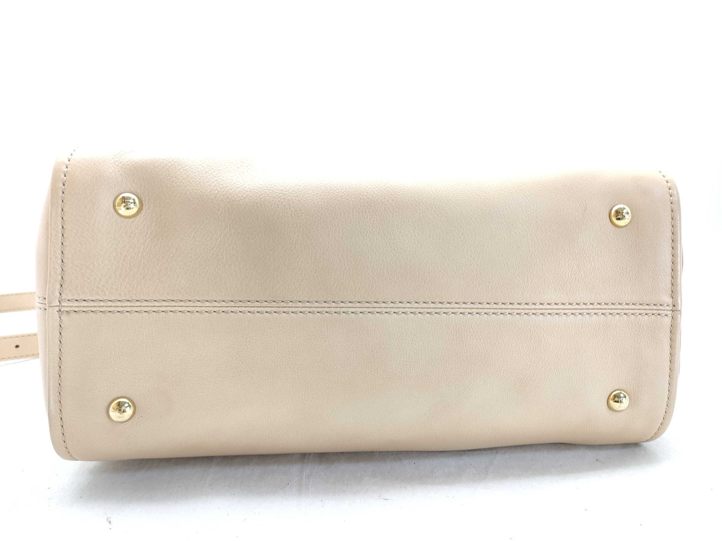 FENDI Chameleon Leather 2-Way Handbag, Beige x Brown, 8BL114