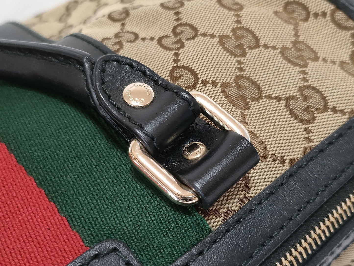 GUCCI GG Canvas ID - Gucci GG Canvas Beige x Brown 2-Way Handbag Canvas x Leather 247205 Handbag