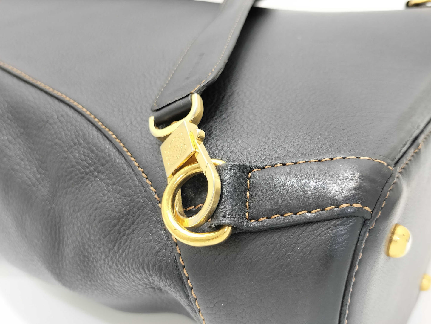 LOEWE Anton Sling Bag in Black Leather, Men's Body Bag/Shoulder Bag