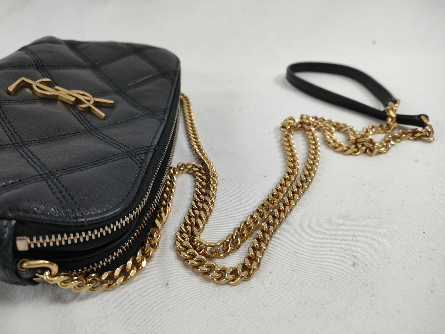 SAINT LAURENT Becky Quilted Leather Chain Shoulder Bag, Black, 608941