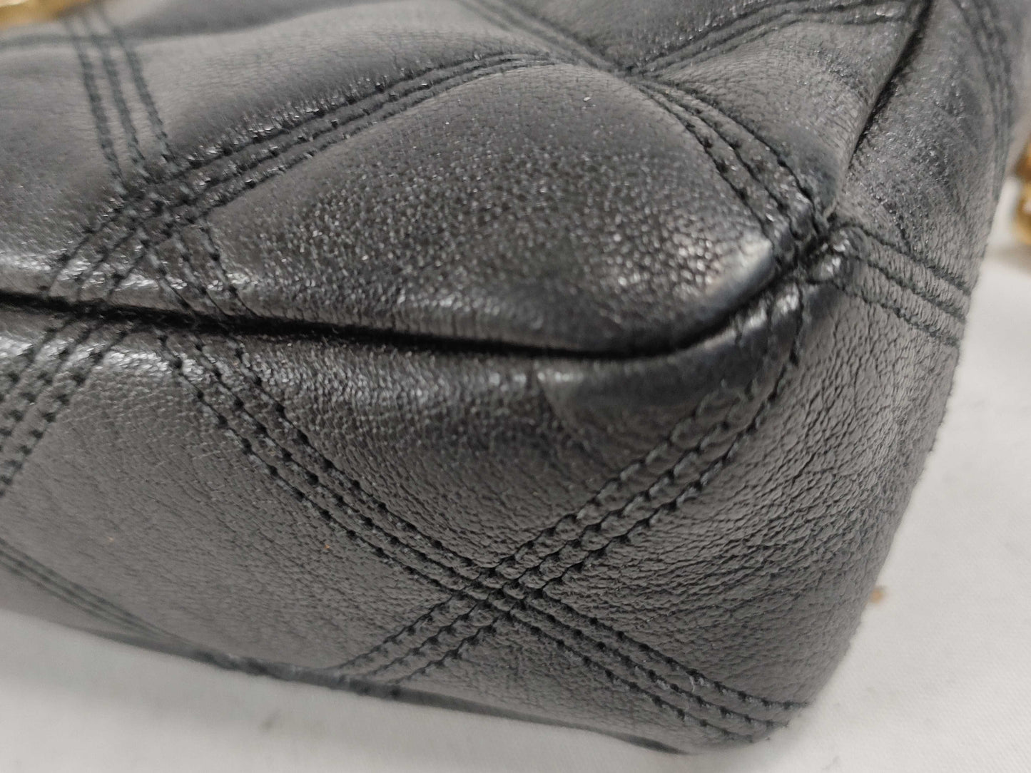 SAINT LAURENT Becky Quilted Leather Chain Shoulder Bag, Black, 608941