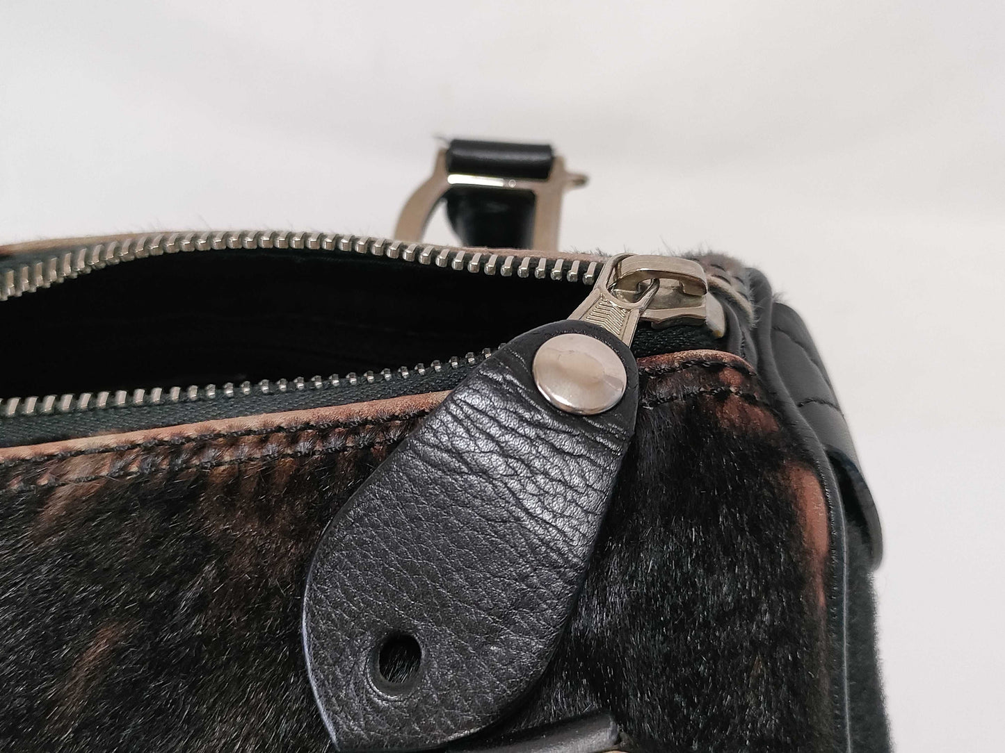Dior Harako Animal Fur D-Metal Handbag