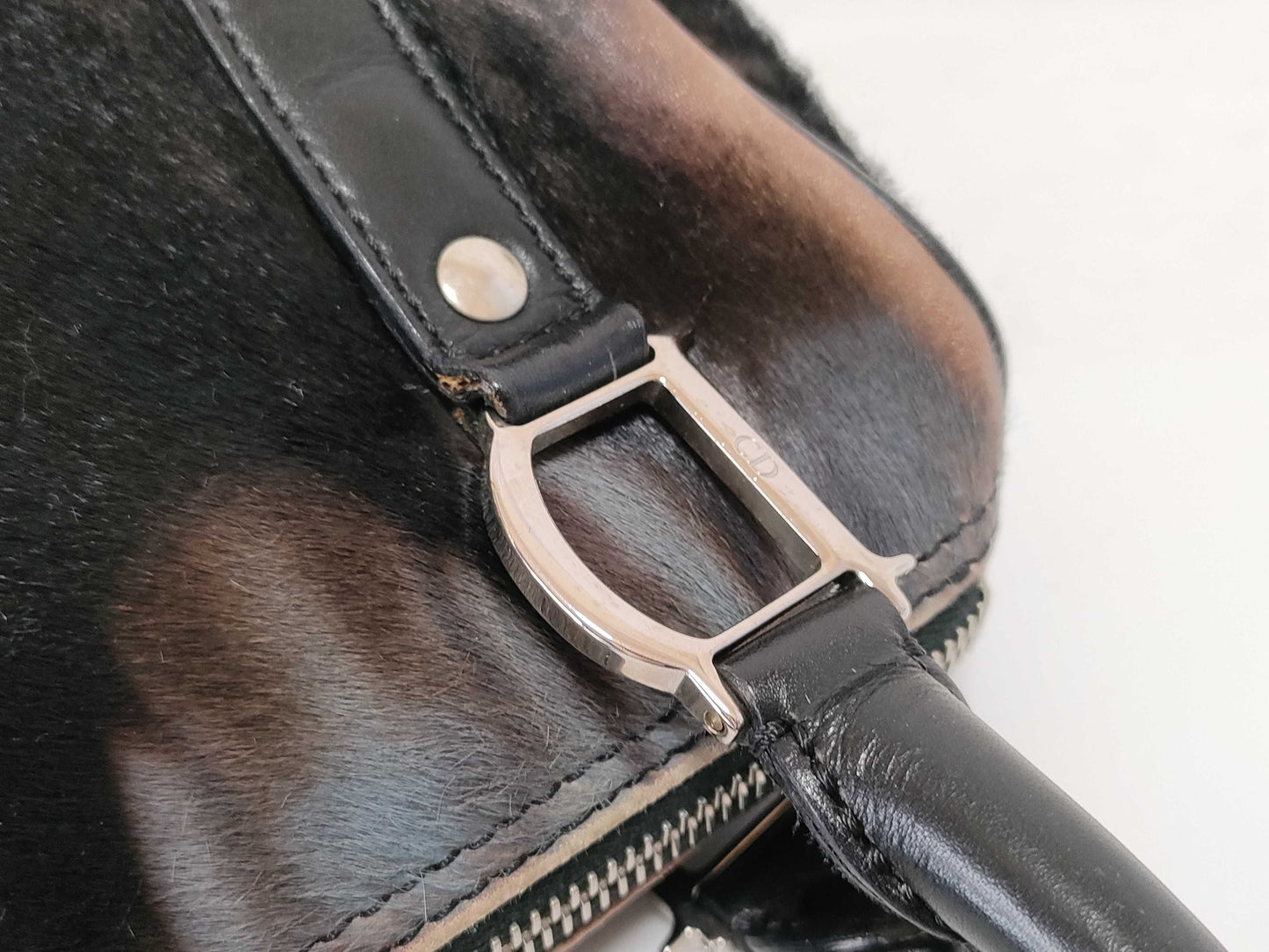 Dior Harako Animal Fur D-Metal Handbag