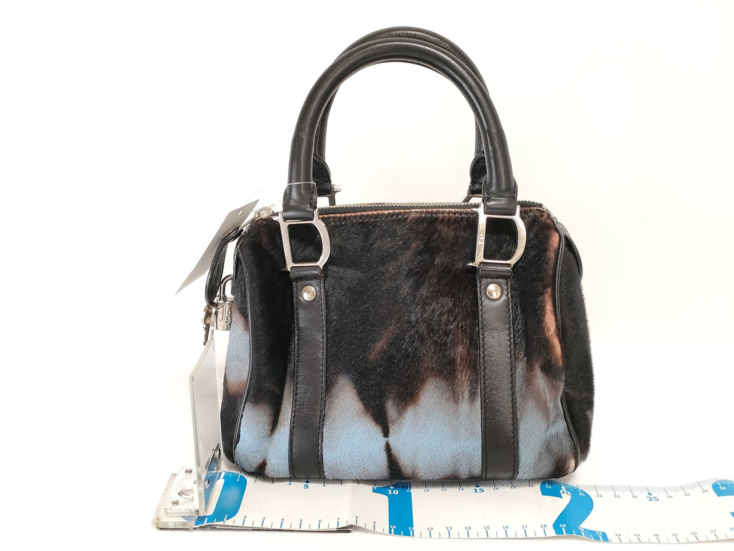 Dior Harako Animal Fur D-Metal Handbag