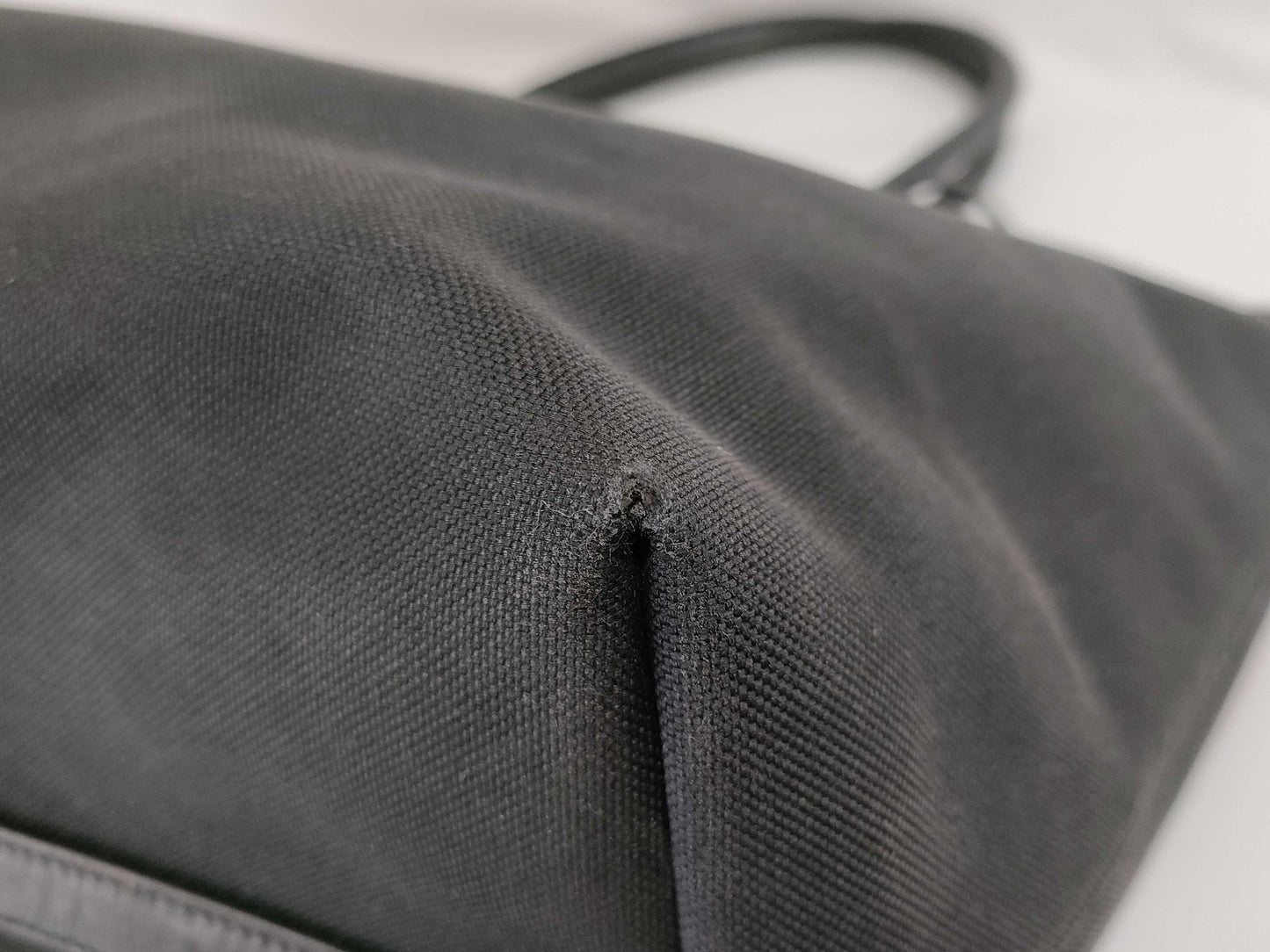 PRADA Triangle Logo Canvas Tote Bag