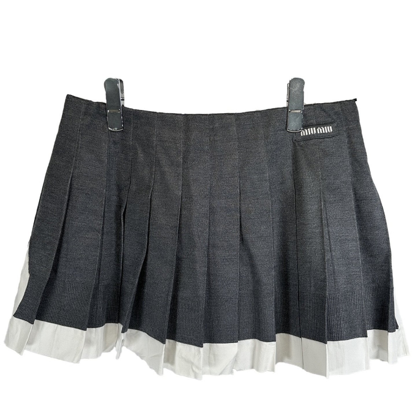 Miu Miu 2025ss Knit x Poplin Set Up Knit Poplin Blouson Jacket and Skirt Set Top: 36, Bottom: 38