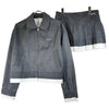 Miu Miu 2025ss Knit x Poplin Set Up Knit Poplin Blouson Jacket and Skirt Set Top: 36, Bottom: 38