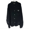 PRADA Triangle Logo Jacket 2023 Velvet Suede Velour Zip-Up Blouson Size L