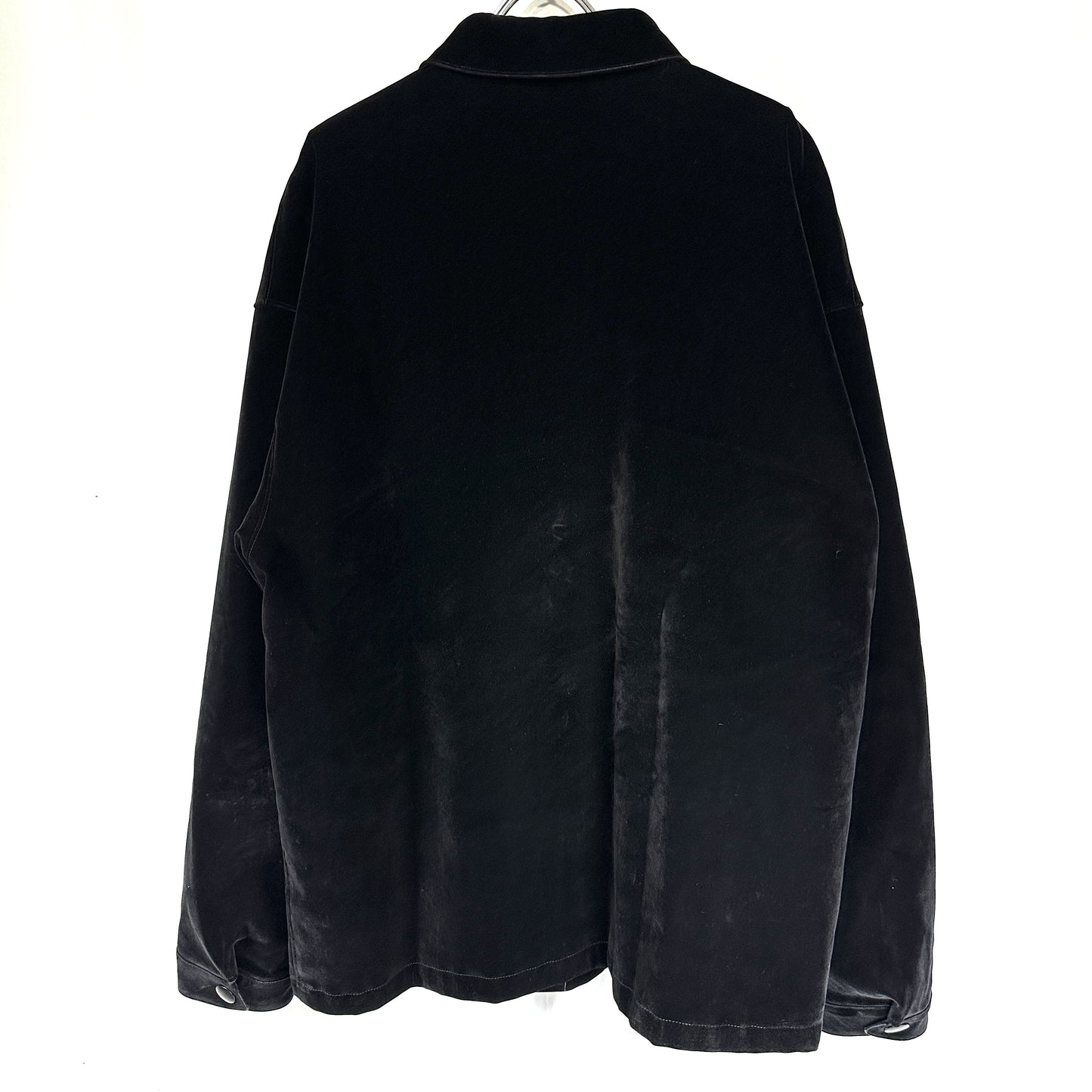 PRADA Triangle Logo Jacket 2023 Velvet Suede Velour Zip-Up Blouson Size L