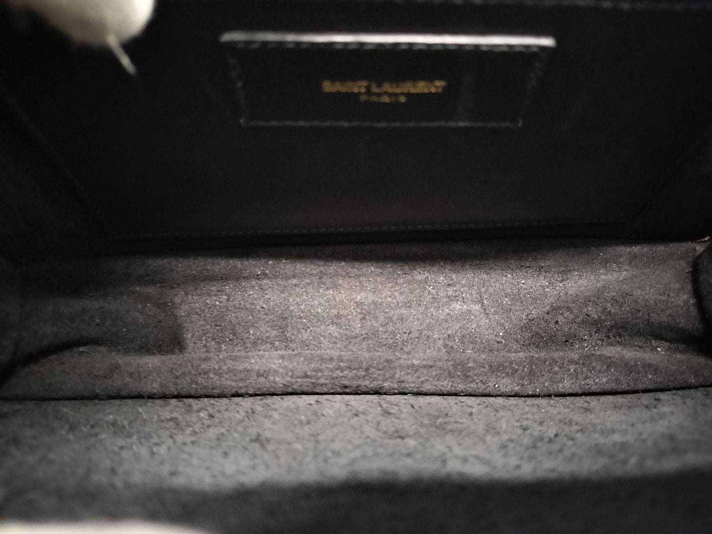 SAINT LAURENT SAINT LAURENT Chain Shoulder Bag Black with Gold Hardware and Suede Shoulder Bag