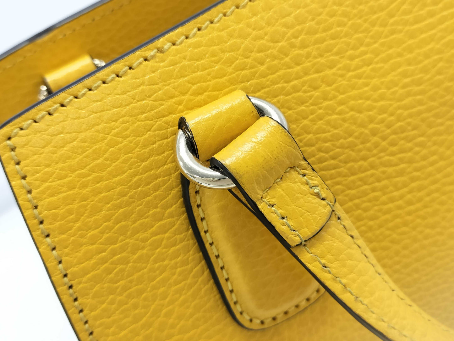 GUCCI GUCCI Interlocking G 2-way Handbag 607722 Yellow Gold Hardware Leather 213317 Handbag