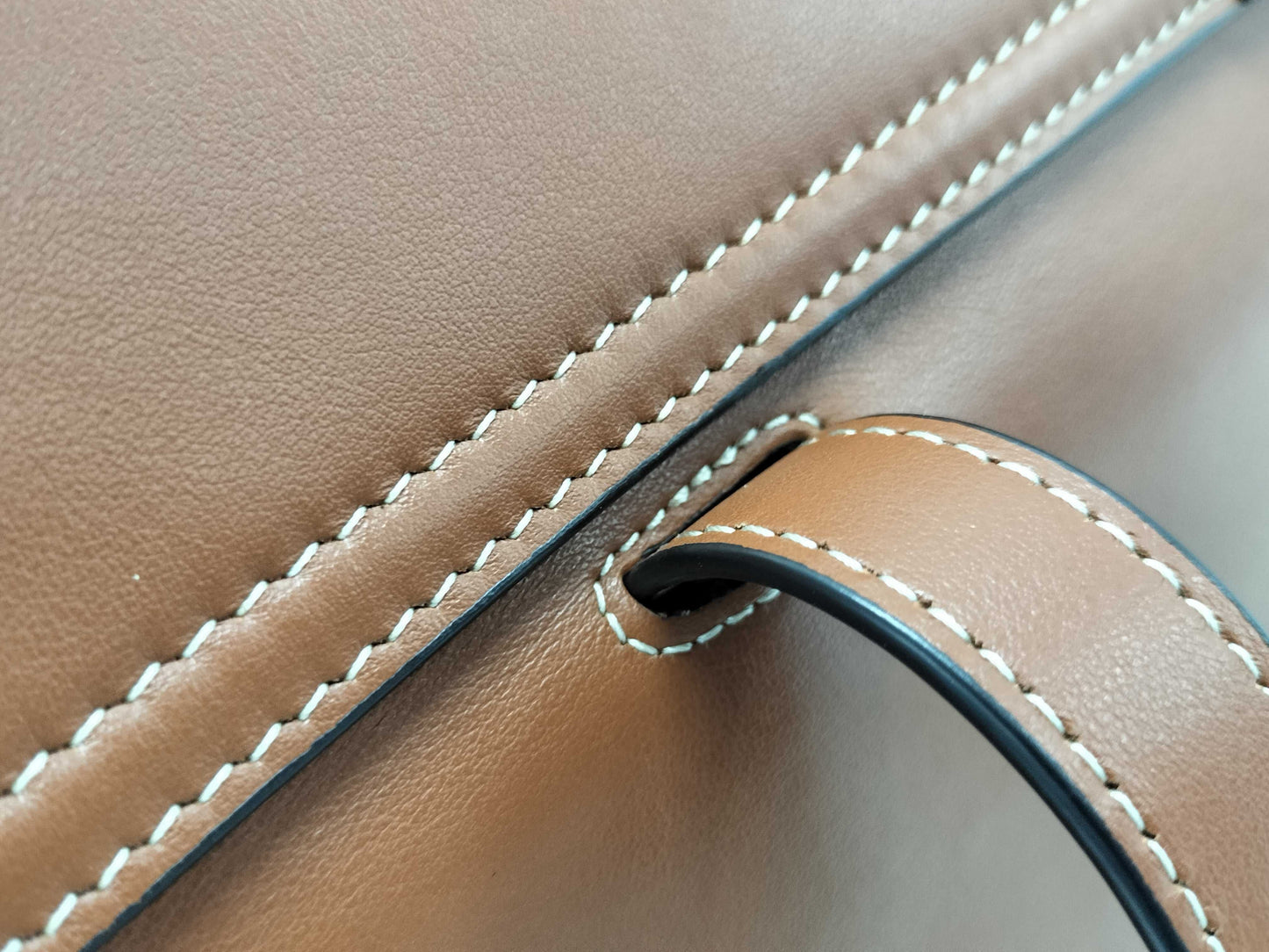 CELINE Seize Medium 2-Way Tote Bag 195543 Brown Leather with Gold Hardware F SL 2243 Tote Bag