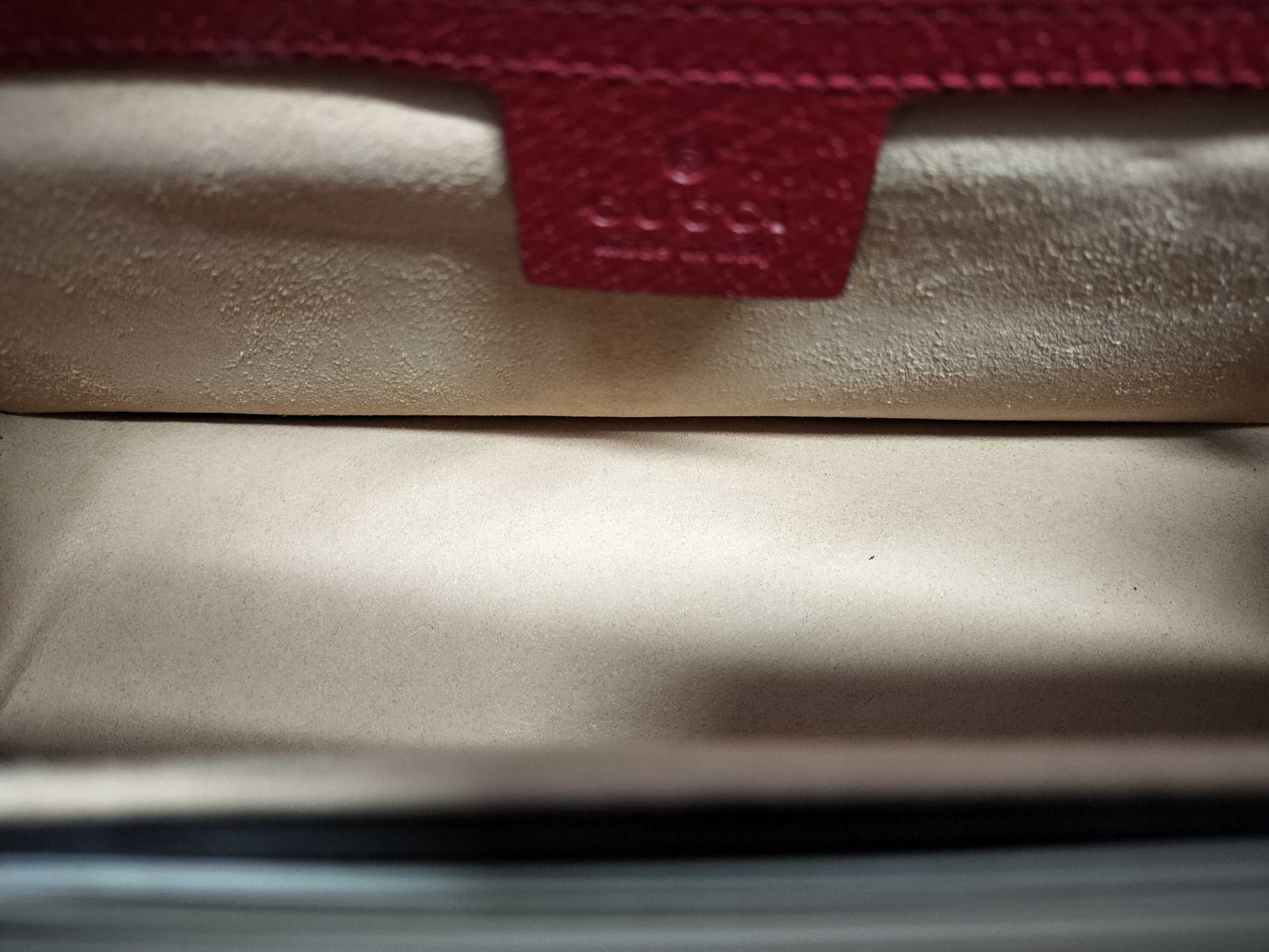 GUCCI Queen Margaret 2-way handbag 476541 Beige, Red, Gold hardware, PVC, Leather 493075 Handbag