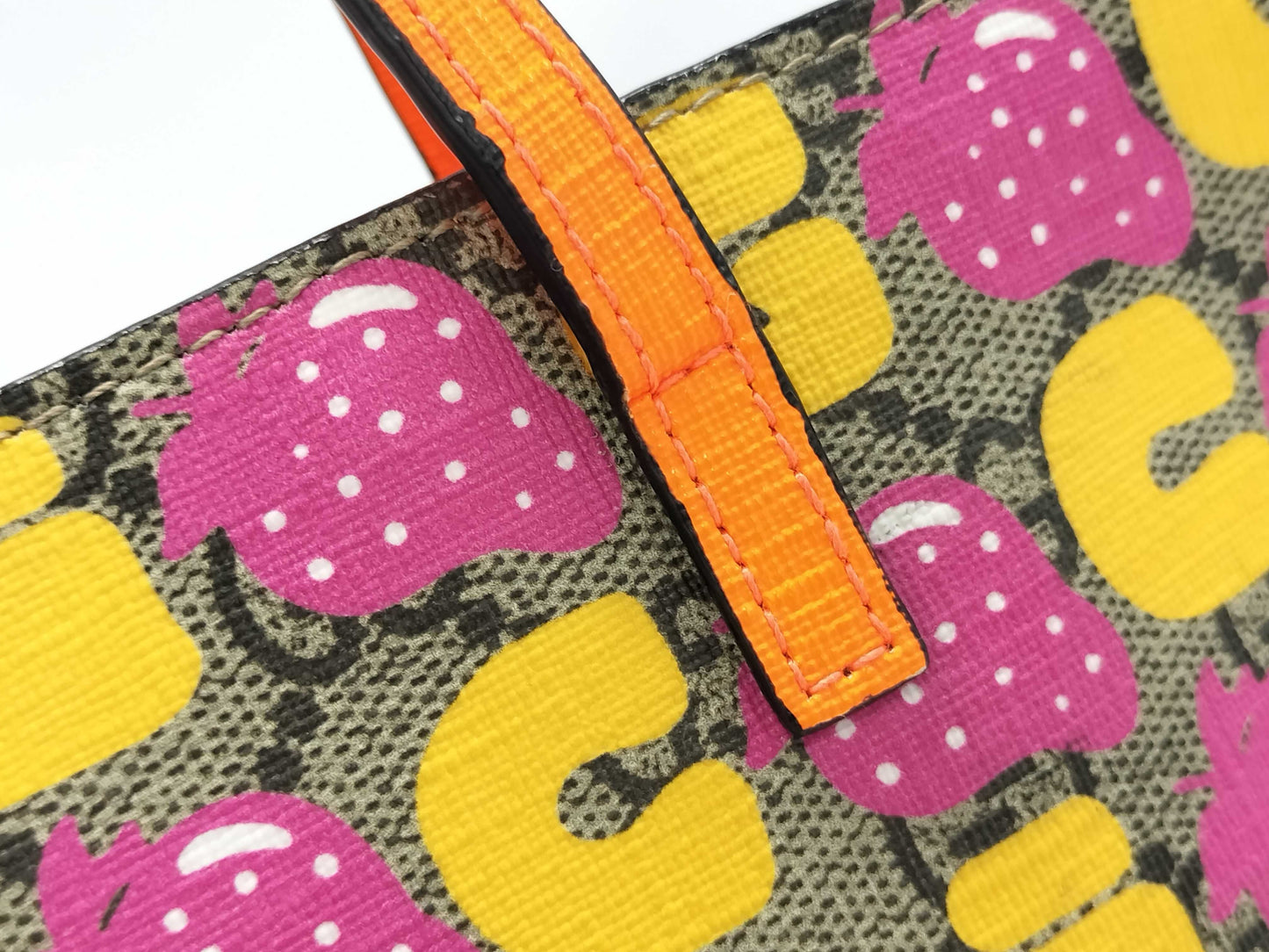 GUCCI Children's Strawberry Print Handbag, Kids Line, 410812, Multi Beige, Silver Hardware, GG Supreme Leather, 204991, Handbag