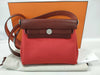 HERMES Mini Zip 20 Shoulder Bag in Rouge H Silver with Silver Hardware and K Stamp