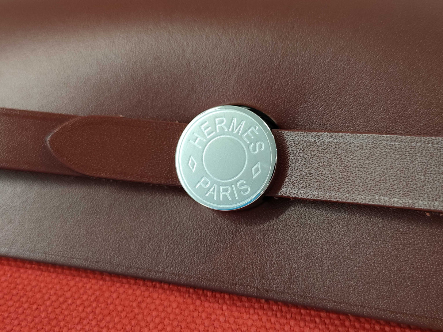 HERMES Mini Zip 20 Shoulder Bag in Rouge H Silver with Silver Hardware and K Stamp