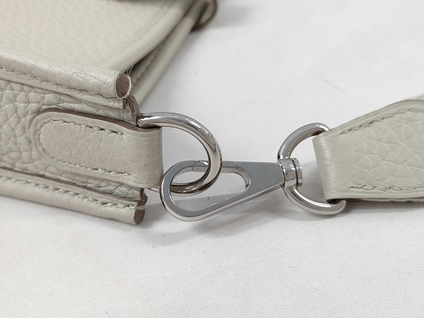 HERMES Mini Evelyn Amazone 16 TPM Beton Shoulder Bag with Silver Hardware and U Stamp