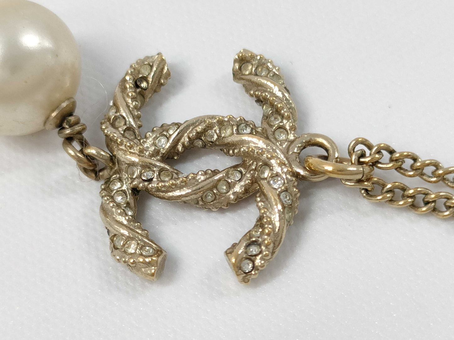 CHANEL Coco Mark Pearl Necklace B14C Necklace