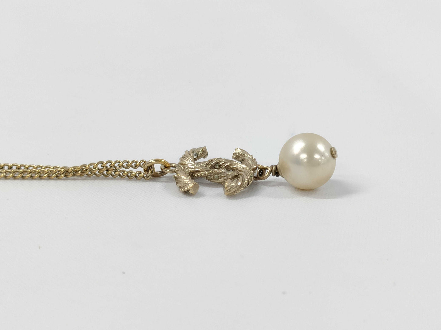 CHANEL Coco Mark Pearl Necklace B14C Necklace