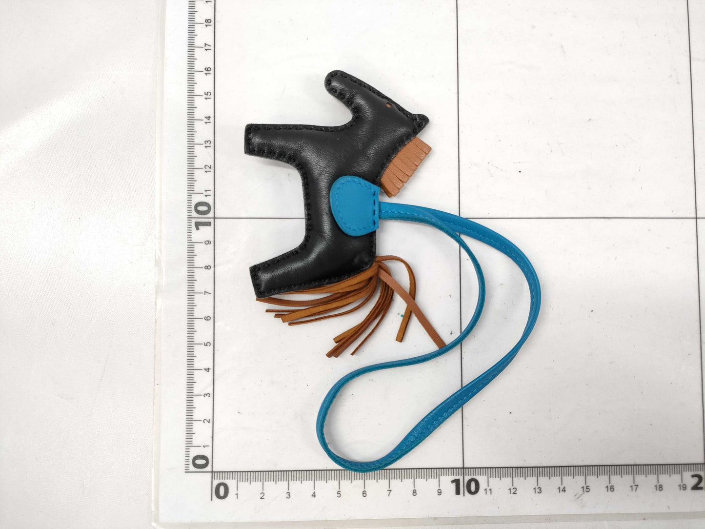 HERMES Rodeo PM Charm Noir/Gold/Blue Zanzibar Y Stamp Charm