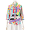 LEONARD LEONARD Cotton All-Over Print Jacket Long Sleeve Shirt Multicolor Size 40 Jacket