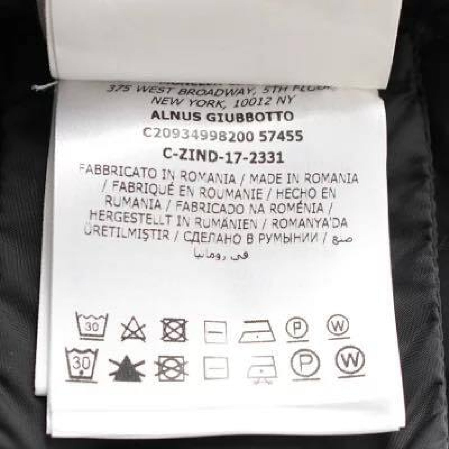 MONCLER ALNUS Down Jacket Coat Black with Hanger 00 Jacket