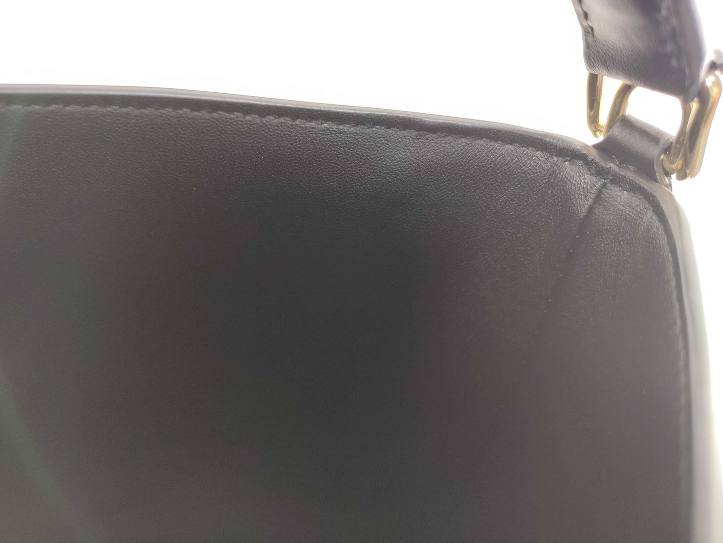 CELINE Medium Bucket Louise Handbag in Smooth Calfskin, Black, Current Model