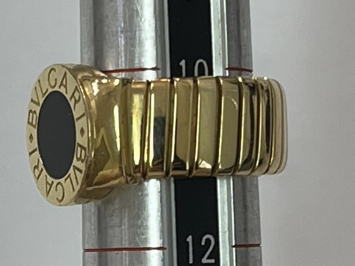 BVLGARI BB Tubogas Onyx YG AU750 19.4g Ring