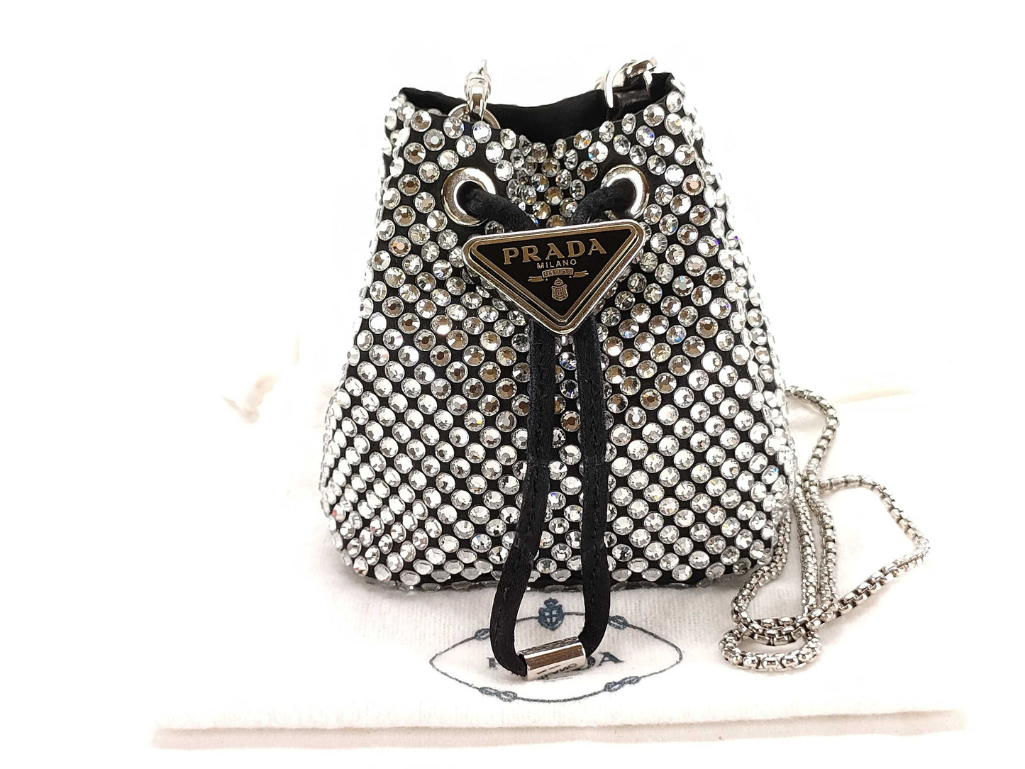 PRADA PRADA Crystal Satin Pouch Pouch