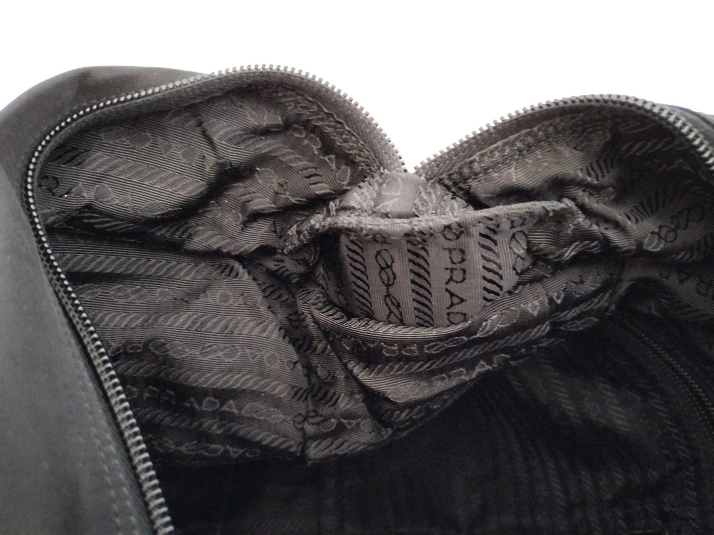 PRADA Nylon PRADA B6672 Tessuto Leather Black B Tote Bag
