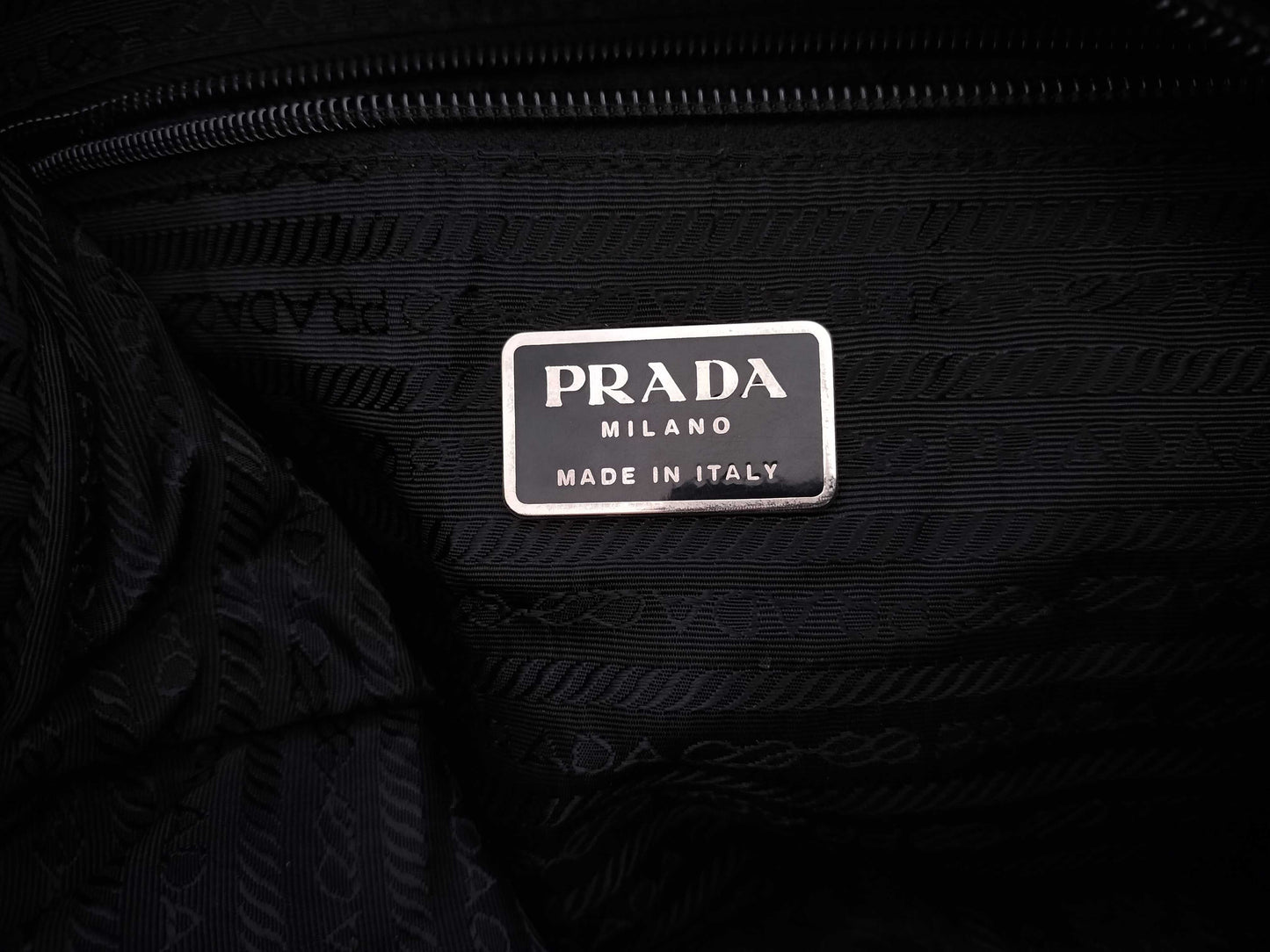 PRADA Nylon PRADA B6672 Tessuto Leather Black B Tote Bag