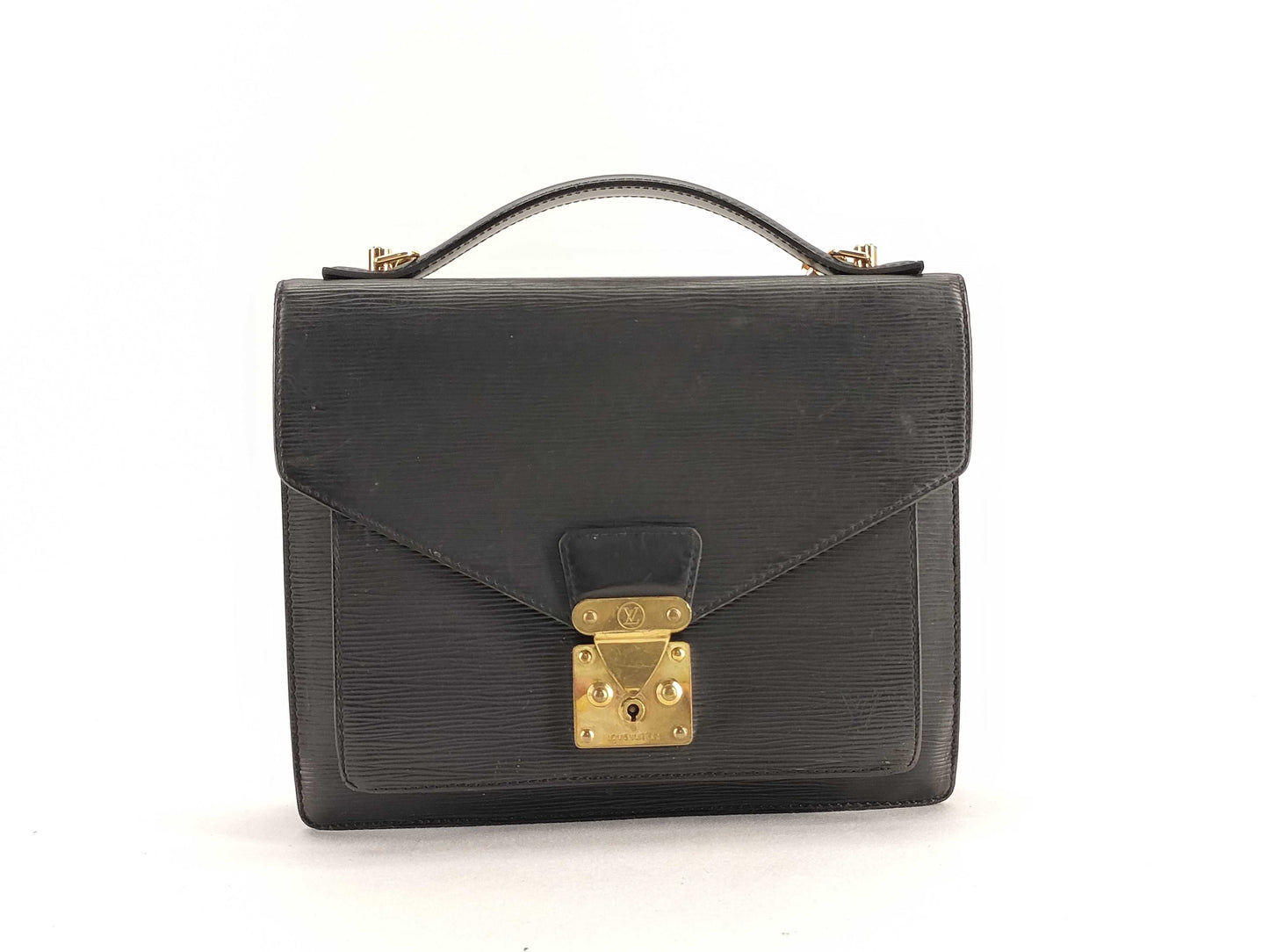 LOUIS VUITTON Epi Monceau 2-way Black Handbag