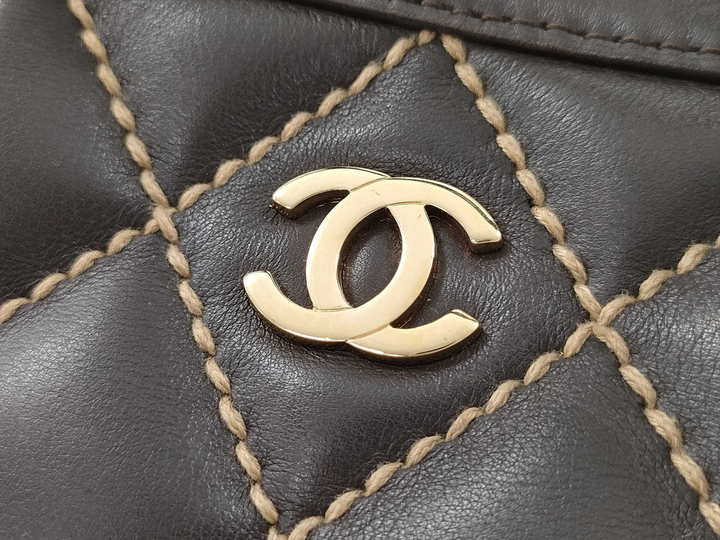 CHANEL CHANEL Wild Stitch Coco Mark Handbag Tote Bag