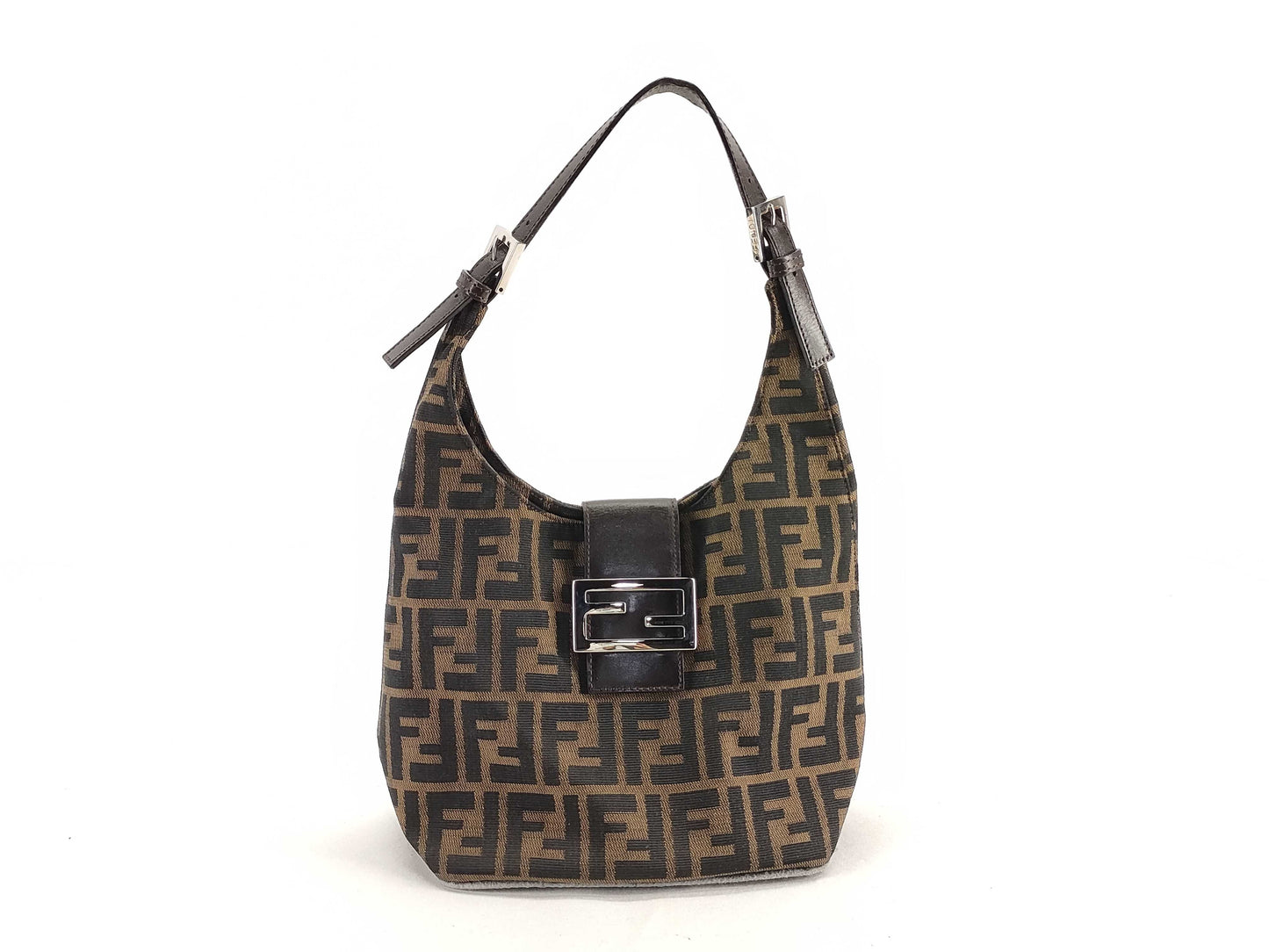 FENDI Zucca pattern Fendi Mamma Bucket Zucca FF hardware shoulder bag