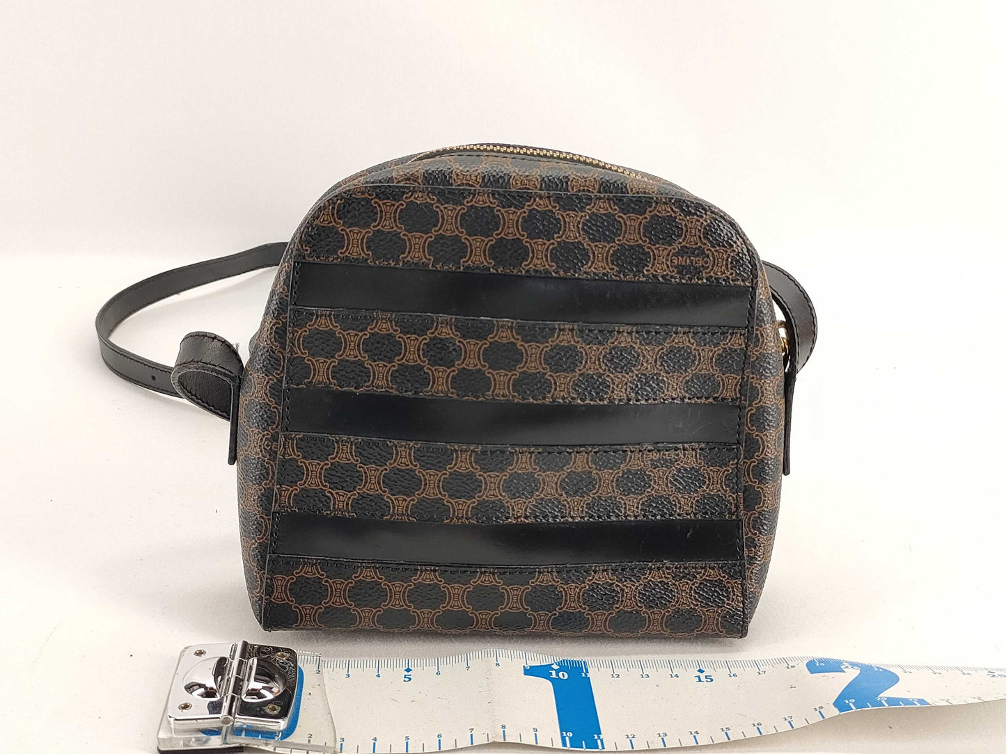 CELINE Black Macadam Pochette Shoulder Bag